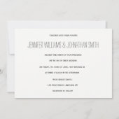 Invitations de mariage monocratiques simples (Dos)