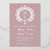 Invitations de mariage Monogramme doré (Recto)