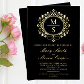 Invitations de mariage Monogramme doré
