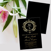 Invitations de mariage Monogramme doré