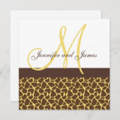 Invitations de mariage Monogramme Giraffe Motif (Devant / Derrière)