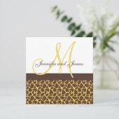 Invitations de mariage Monogramme Giraffe Motif (Debout devant)