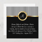 Invitations de mariage Monogramme Gold Noir (Devant / Derrière)