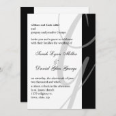 Invitations de mariage Monogramme noir et blanc G (Devant / Derrière)