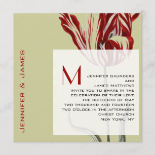 Invitations de mariage monogramme Tulip moderne