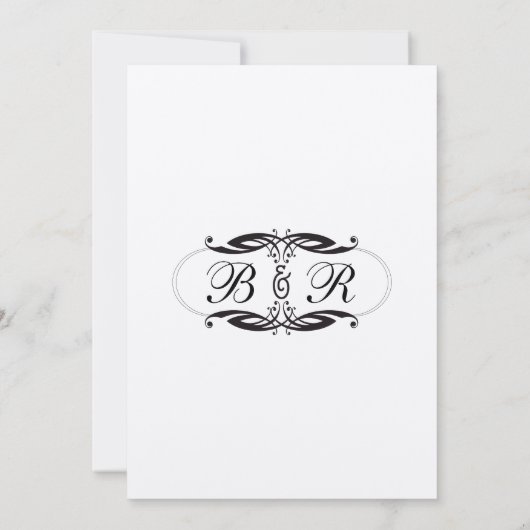 Invitations de mariage monogrammes Art Déco Argent (Dos)