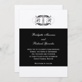 Invitations de mariage monogrammes Art Déco Argent (Devant / Derrière)