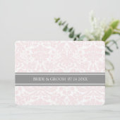 Invitations de mariage Motif de Damas gris broussa (Debout devant)