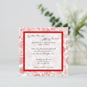 Invitations de mariage Motif Fleur Rouge (Debout devant)