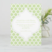 Invitations de mariage Motif marocain vert (Debout devant)