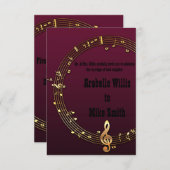 Invitations de mariage musicien (Devant / Derrière)