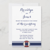 Invitations De Mariage Nautique Blanche Avec Lifes (Devant)