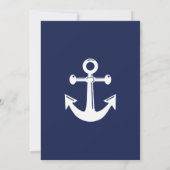 Invitations de mariage nautique bleu marine (Dos)