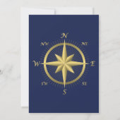 Invitations de mariage nautique Gold Compass (Dos)