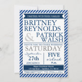 Invitations de mariage nautique gris blanc bleu de (Dos)