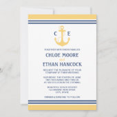 Invitations De Mariage Nautique Jaune (Devant)