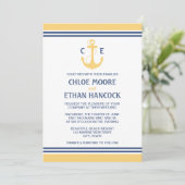 Invitations De Mariage Nautique Jaune (Debout devant)