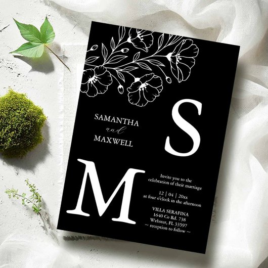 Invitations de mariage noir
