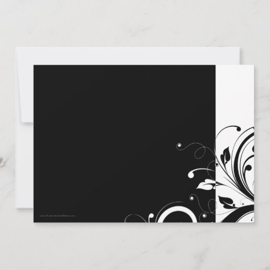 Invitations de mariage noir + blanc inverse (Dos)