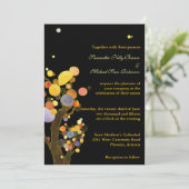 Invitations de mariage noir des arbres fantasques (Debout devant)