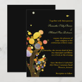 Invitations de mariage noir des arbres fantasques (Devant / Derrière)