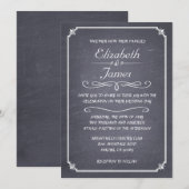 Invitations de mariage noir et blanc (Devant / Derrière)
