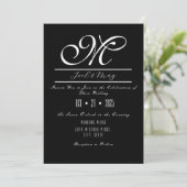 Invitations de mariage noir et blanc (Debout devant)
