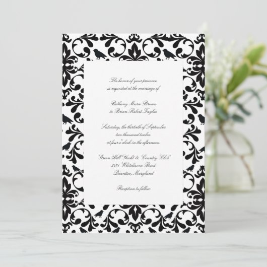 Invitations de mariage noir et blanc (Debout devant)