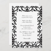 Invitations de mariage noir et blanc (Devant / Derrière)