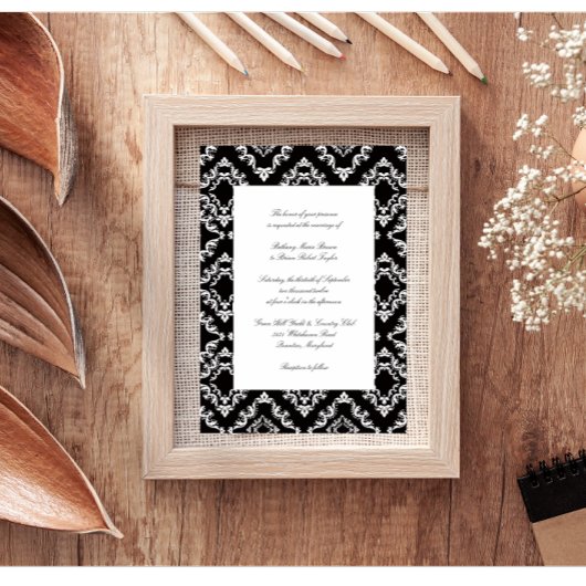 Invitations de mariage noir et blanc