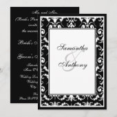 Invitations de mariage noir et blanc (Devant / Derrière)