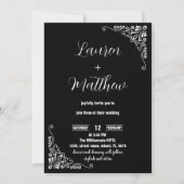 Invitations de mariage noir et blanc (Devant)