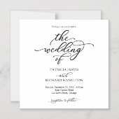 Invitations de mariage noir et blanc simple et chi (Recto)