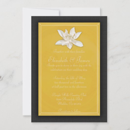 Invitations De Mariage Noir Et Or (Devant)
