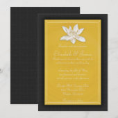 Invitations De Mariage Noir Et Or (Devant / Derrière)