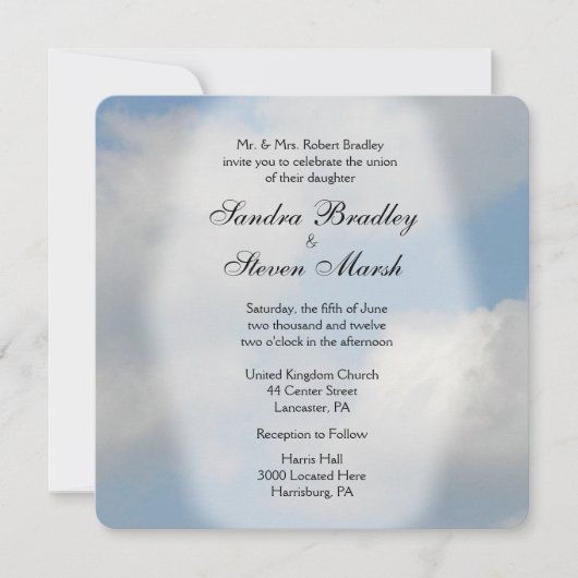 Invitations de mariage nuage (Devant)