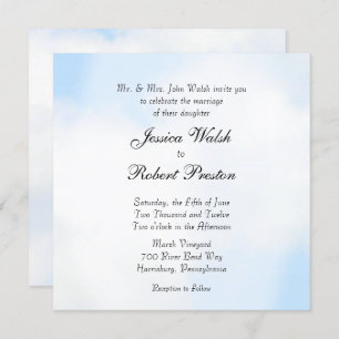 Invitations de mariage nuages