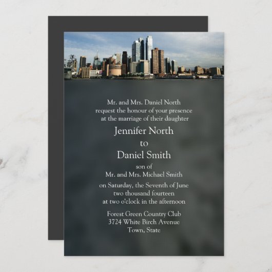 Invitations de mariage NYC (Devant / Derrière)