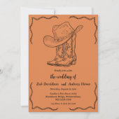 Invitations de mariage occidental boho moderne (Devant)