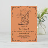 Invitations de mariage occidental boho moderne (Debout devant)