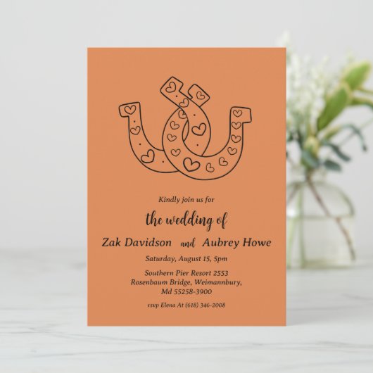 Invitations de mariage occidental boho moderne (Debout devant)