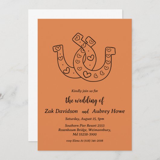 Invitations de mariage occidental boho moderne (Devant / Derrière)