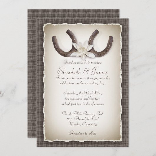 Invitations de mariage occidentales (Devant / Derrière)
