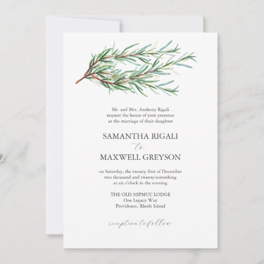 Invitations de mariage officielles Botaniques rust (Devant)