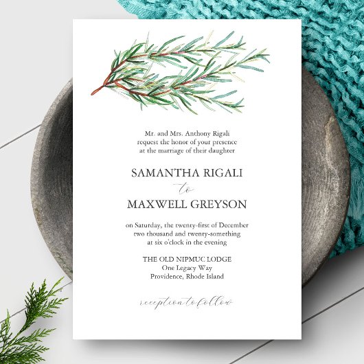 Invitations de mariage officielles Botaniques rust