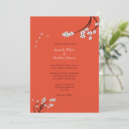 Invitations de mariage orange (Debout devant)