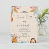 Invitations de mariage orange beige (Debout devant)