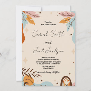 Invitations de mariage orange beige