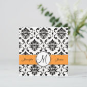 Invitations de mariage orange de Damas noir (Debout devant)