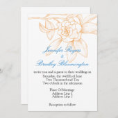 Invitations De Mariage Orange Et Bleu (Devant / Derrière)
